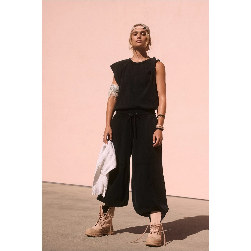Free People Movement Throw And Go Jumpsuit Black Nwot